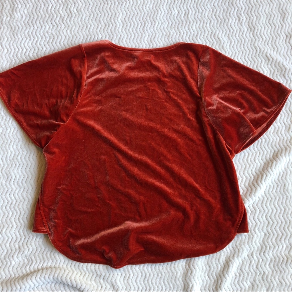 Madewell Orange Velvet Butterfly Top XXS Boxy Fit - Picture 6 of 8